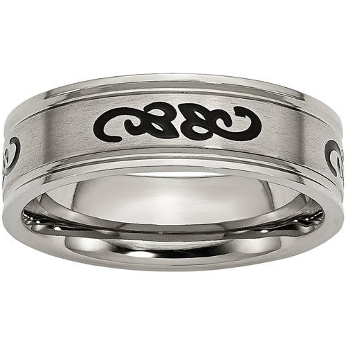 Titanium Black Rubber Flat 8mm Brushed Band Box Titanium Black Rubber Flat 8mm Brushed Band Box